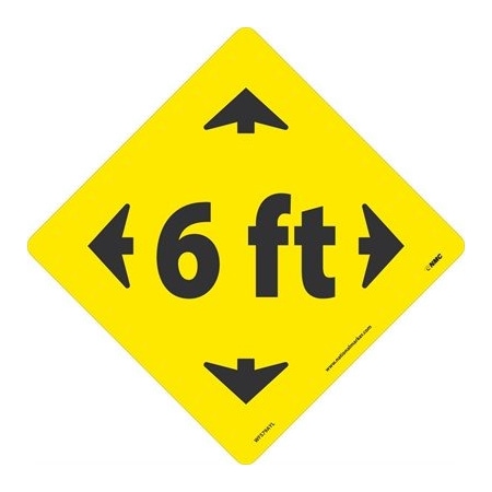 6 Ft Arrow Walk On Floor Sign, WFS79AYL